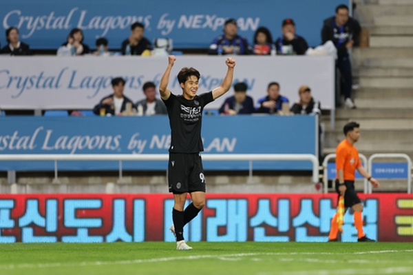부상에서 돌아온 인천 유나이티드의 천성훈 ©연합뉴스=한국프로축구연맹 제공 부상에서 돌아온 인천 유나이티드의 천성훈 ©연합뉴스=한국프로축구연맹 제공