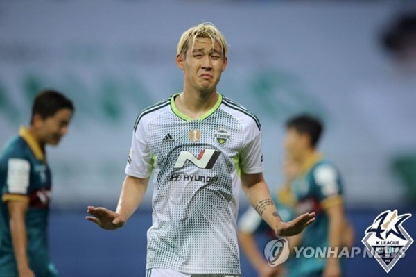 지난 22라운드 경기에서도 대전을 상대로 골을 기록했던 전북 송민규 ©연합뉴스=한국프로축구연맹 제공 지난 22라운드 경기에서도 대전을 상대로 골을 기록했던 전북 송민규 ©연합뉴스=한국프로축구연맹 제공